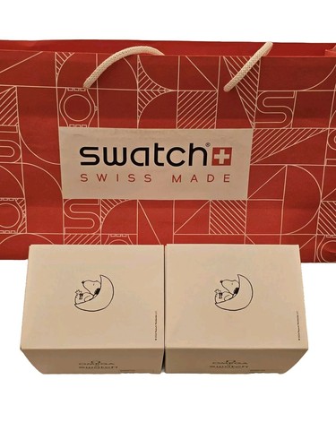 Pre-owned Omega X Swatch Mission To The Moonphase Snoopy Anniversary Bioceramic Moonswatch