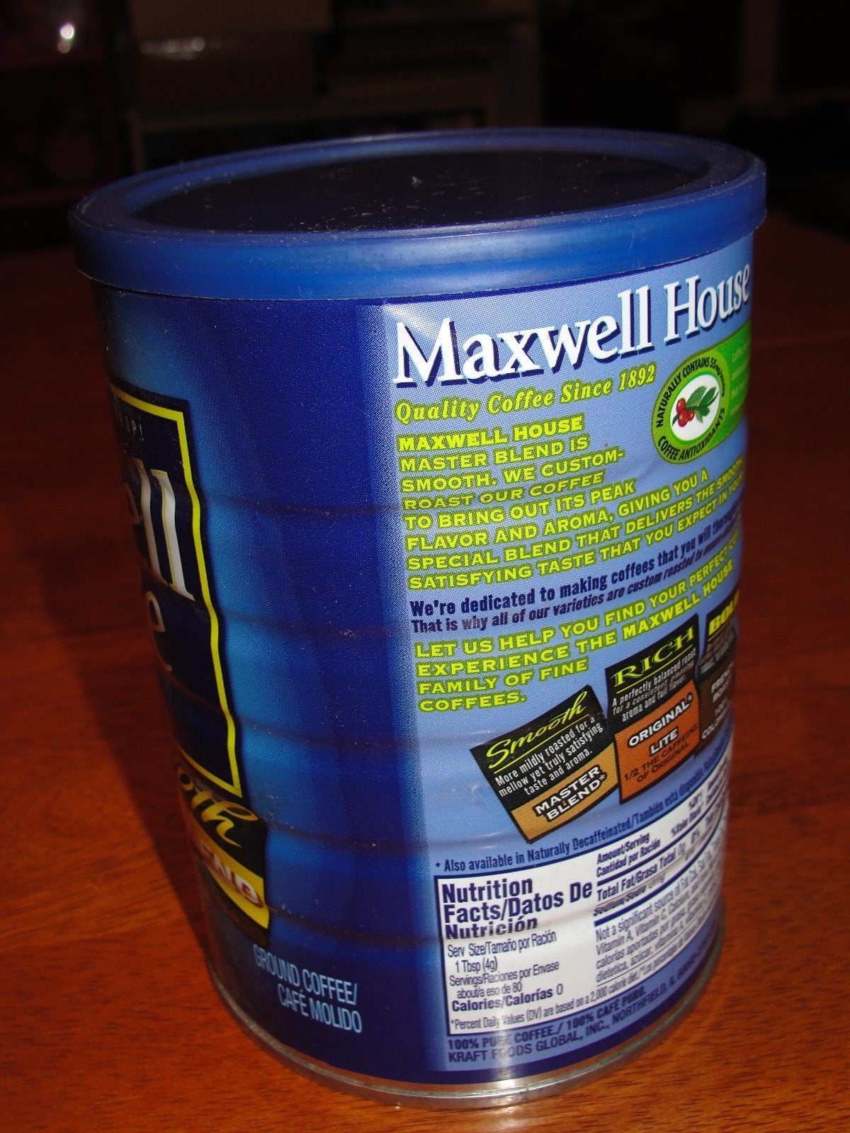 Vintage Lot Maxwell House Master Blend Metal - Tin 11.5 oz Coffee Can W/ Lid