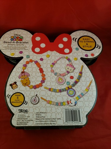 DISNEY TSUM TSUM BEAD - A - BRACELET JEWELRY ACTIVITY MAKES 5 MINNIE POOH EEYORE