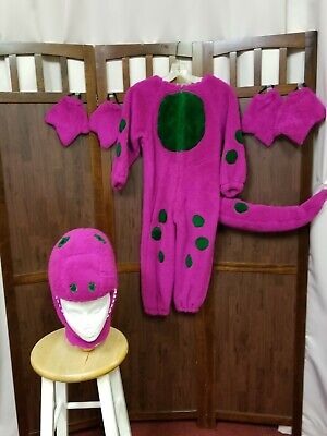 Vintage 1997 purple dinosaur Barney full body warm costume/ gift size 4