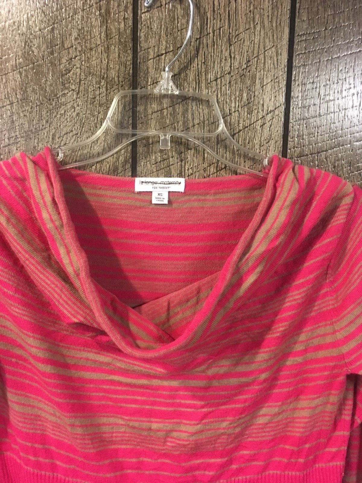 Liz Lange Maternity for Target Fuchsia Tan Long Sweater Dress Women's X-Small XS