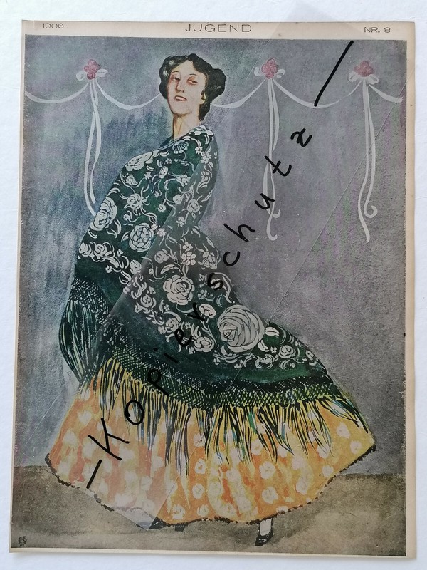 Original Titelseite Titelblatt Jugend Hirth 1906 Nr. 8 Spanien SchÃ¶Nmann (Z484)