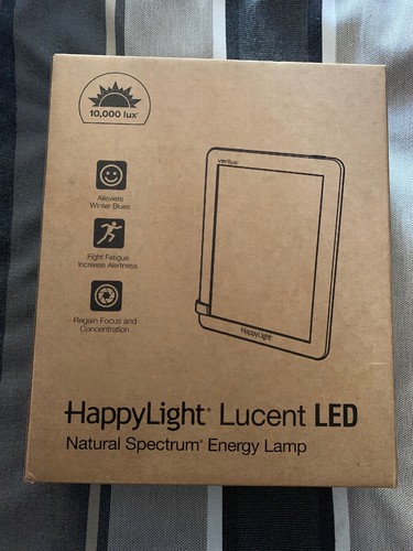 Verilux HappyLight Lucent 10000 Lux LED Bright White Light Therapy Lamp