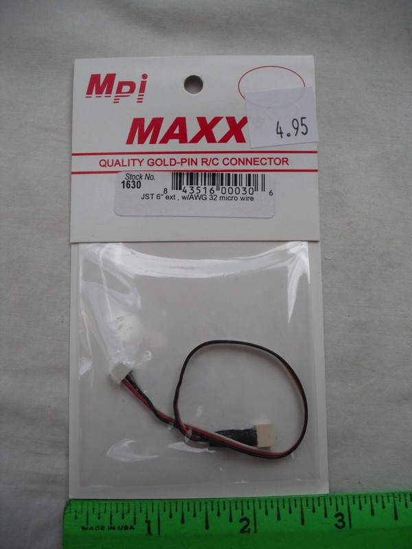 Maxx Products Mpi 1630, 6" Extension, JST, Cable Wire, RC R/