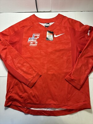 NEW Nike Men's Baseball Jacket Shirt Pullover Long Sleeve  704707-657 SIZE : 2XL