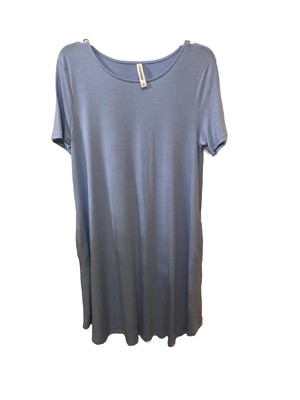 Zenana Premium Dress Womens Large Shirt Midi Stretchy Pockets NWOT