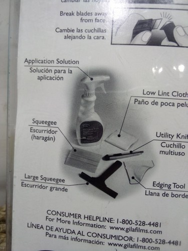 NEW Gila BASIC Window Film Application Kit - UTILITY knife, squeegee EDGING TOOL