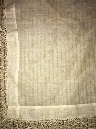 Antique Handmade Handkerchief Hand Sewn Crochet Lace