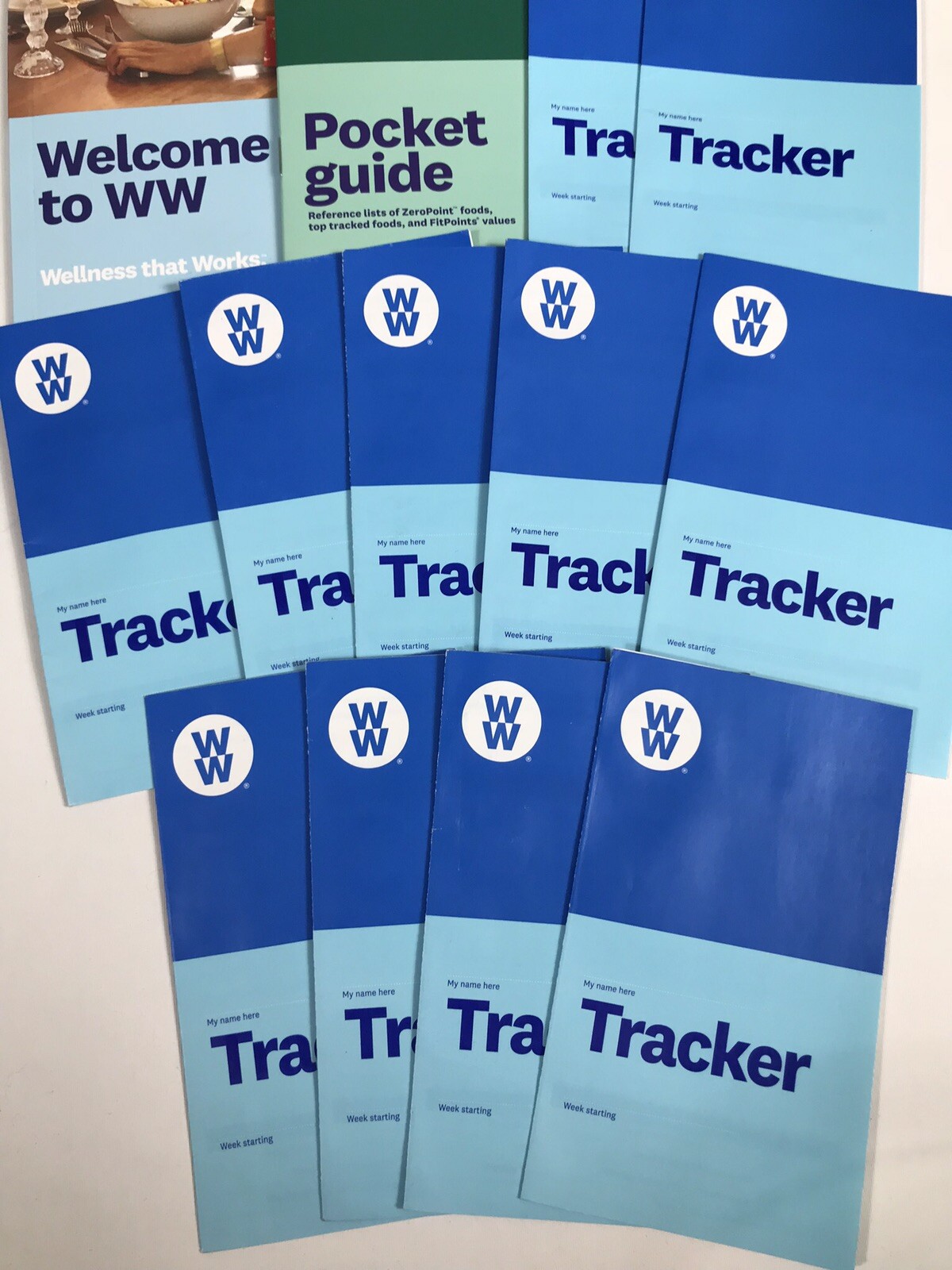 Weight Watchers Wellness 2019 Welcome Book Pocket Guide & Trackers Lot NEW