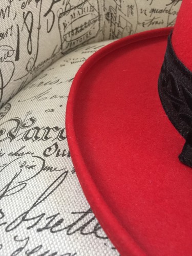 VTG Womens Geo. W. Bollman & Co 100% Red Wool Felt Hat Made USA Red Hat Society