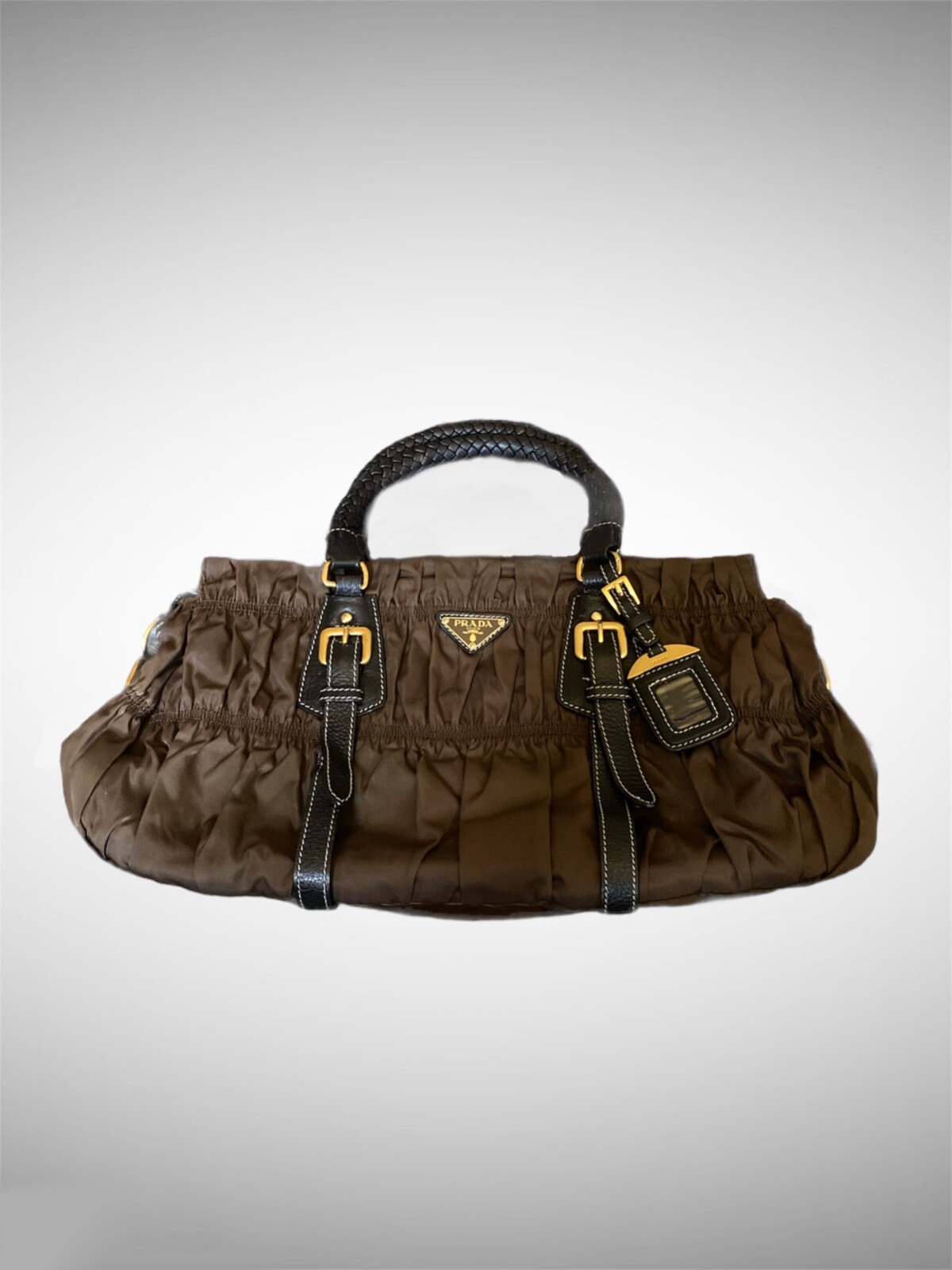 Vintage Prada Tessuto Gaufre Nylon Braided Shoulder Bag Vintage Prada Tessuto Gaufre Nylon Braided Shoulder Bag