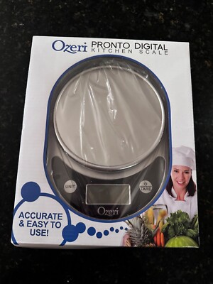 Ozeri Pronto Digital Multifunction Kitchen Food Scale Elegant Black & Silver NEW