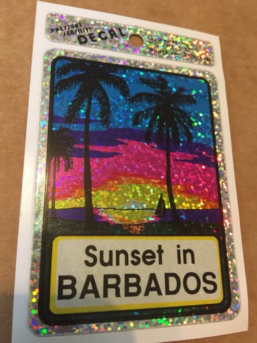 WSSC Old Vintage Barbados Scuba Patch & Metallic Metalflake Decal Sticker SCUBA