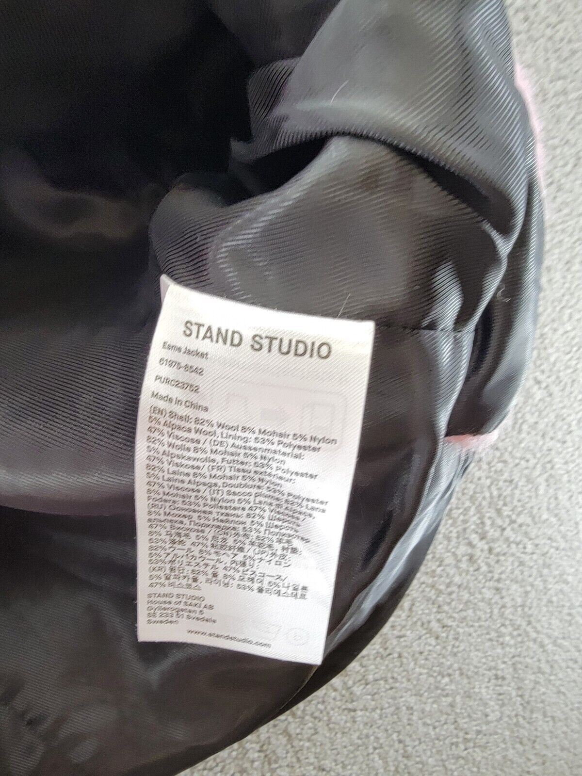 STAND STUDIO Esme Wool Blend Jacket Women's 32 Pink Double Breasted Long Sleeve - Picture 12 of 14