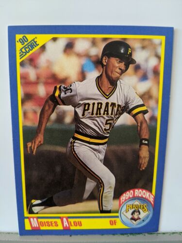 1990 Score Moises Alou Rookie Baseball Card #592 Pittsburgh Pirates . rookie card picture