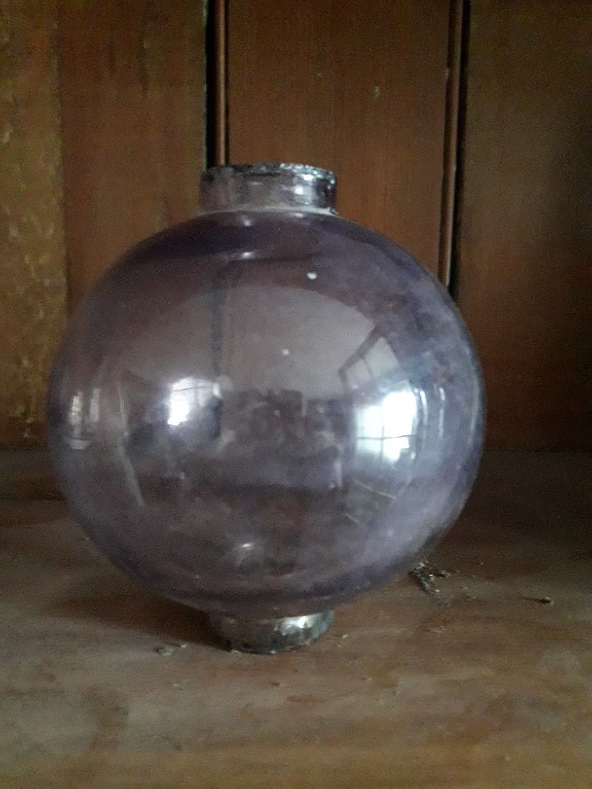 Antique Lightning Rod Ball Purple Amethyst Glass rarer small size