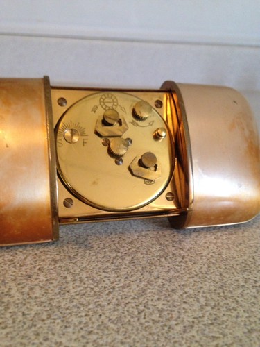 Vintage German EUROPA 7 Jewel Purse Clock, Collapsible & Asian Inscribed, Works