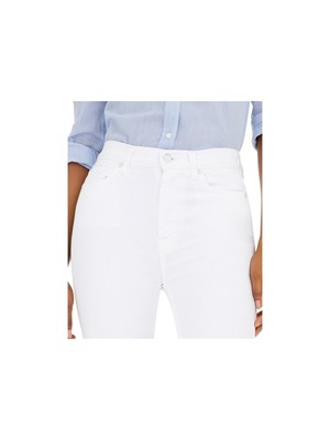 

Женские белые джинсы до щиколотки с застежкой-молнией и высокой талией 7 FOR ALL MANKIND, для юниоров, Белый, AU8747616A