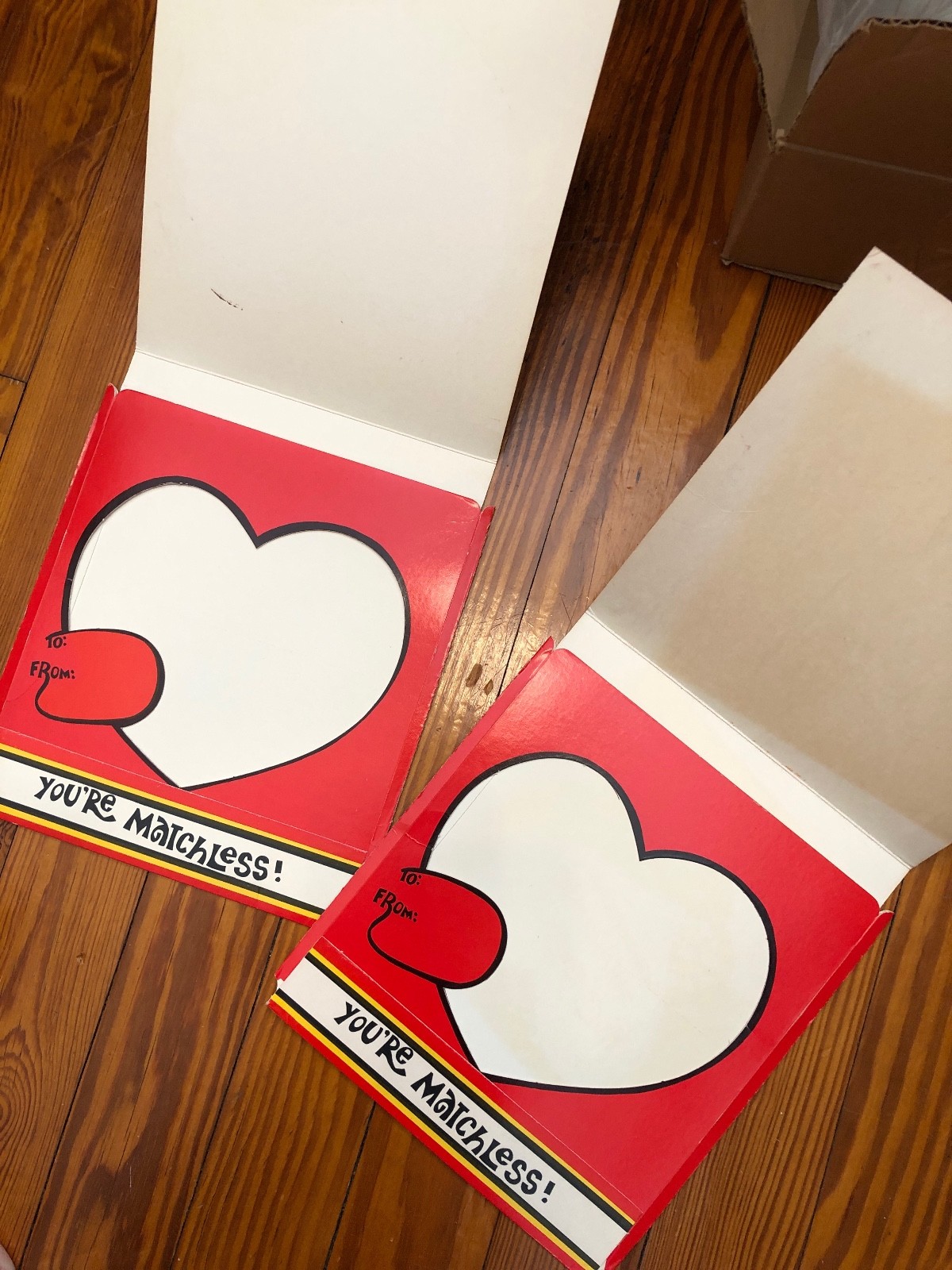TWO Vintage VALENTINE'S DAY Cardboard Displays from ARROW Shirt Company 1970s