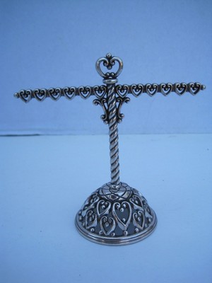 BRIGHTON Silver Metal Treasured Hearts EARRING HOLDER Jewelry Display Stand 