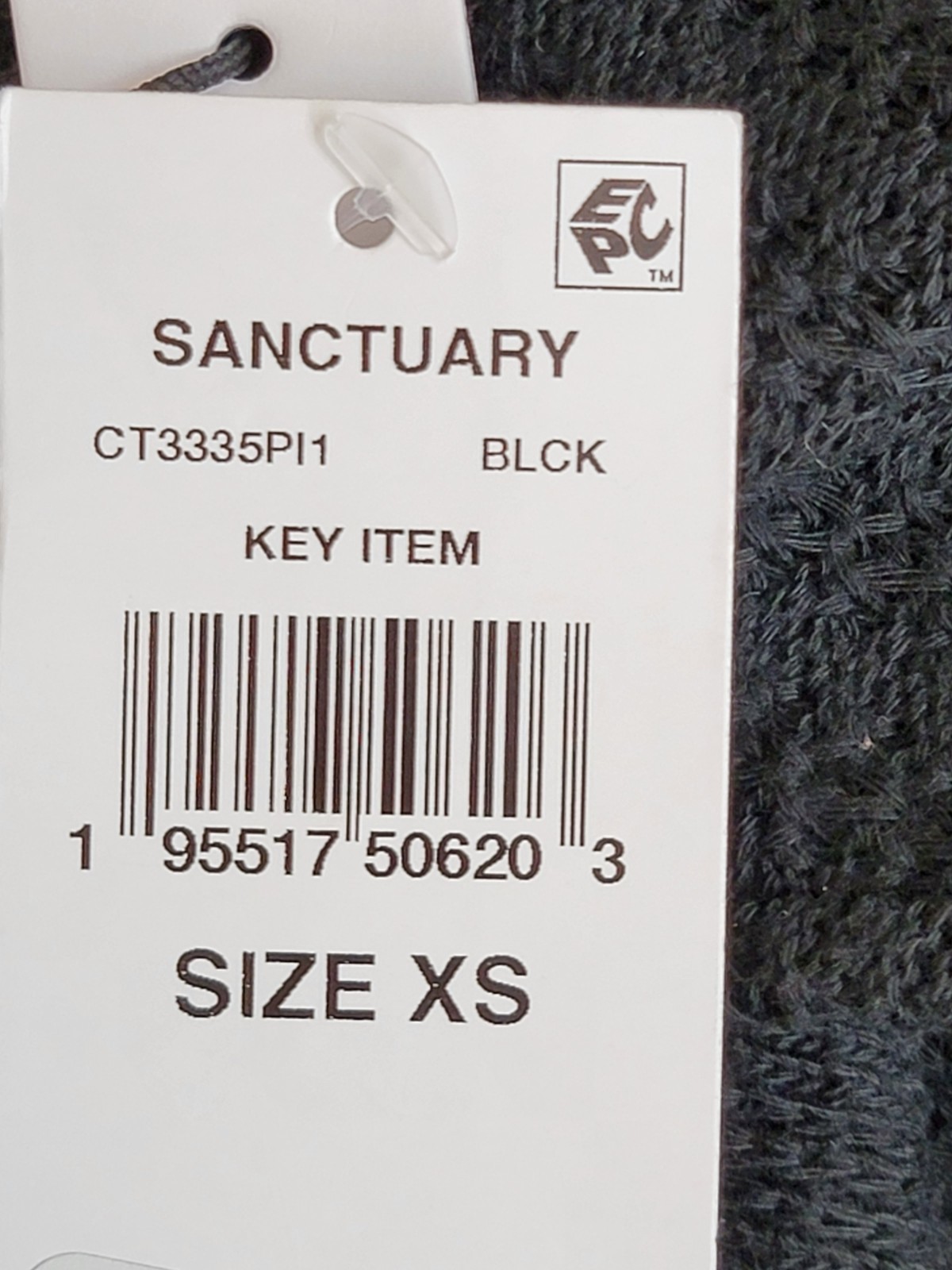 Sanctuary By My Side Tie-Front Pointelle Tee Women's XS Black Vneck Short Sleeve - Picture 17 of 17