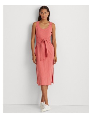 

Женское красное платье-футляр миди без рукавов с круглым вырезом RALPH LAUREN, Красный