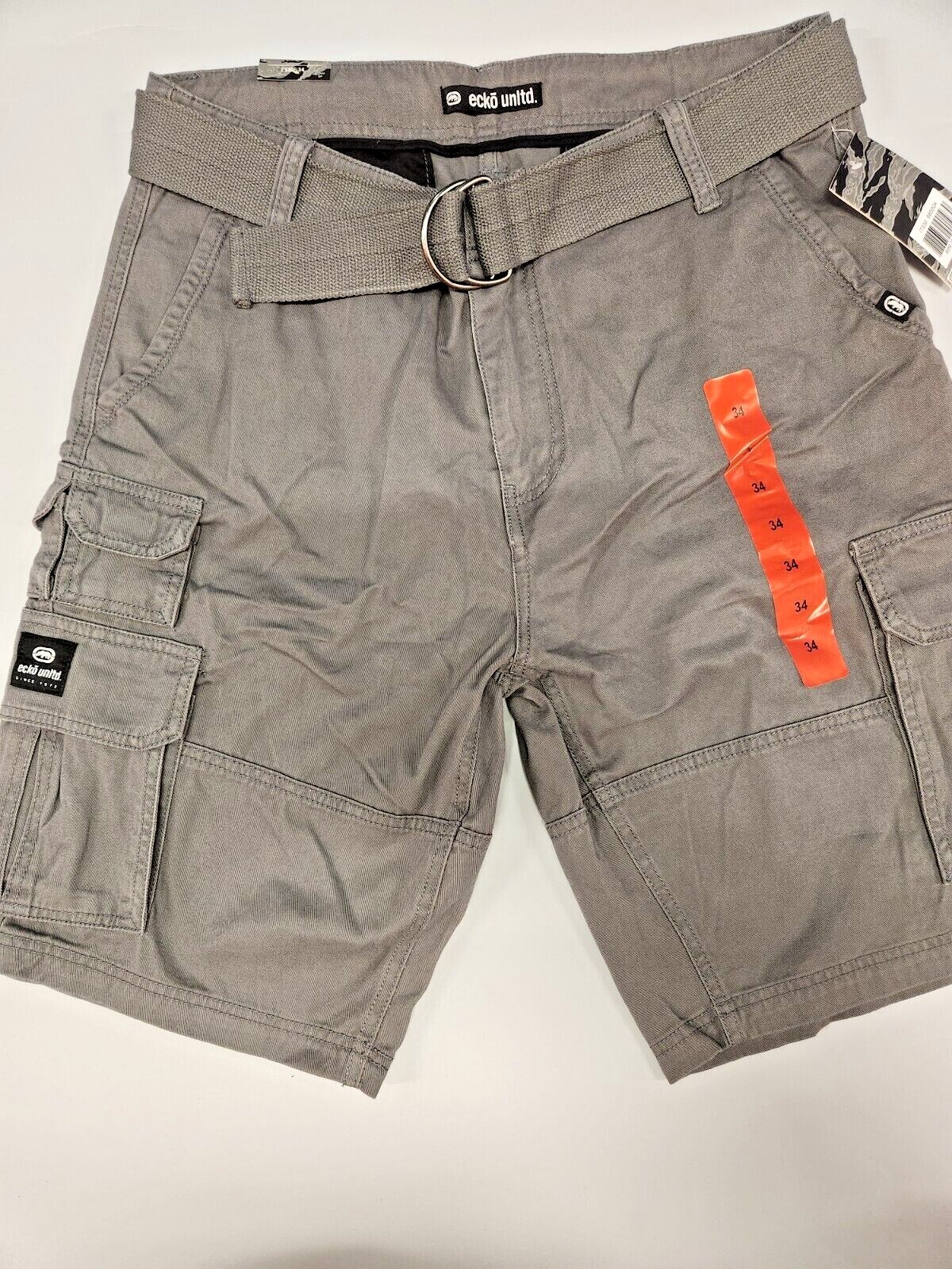 NWT Men's Ecko Unltd. Belted Cargo Shorts Grey 569 ACE 501