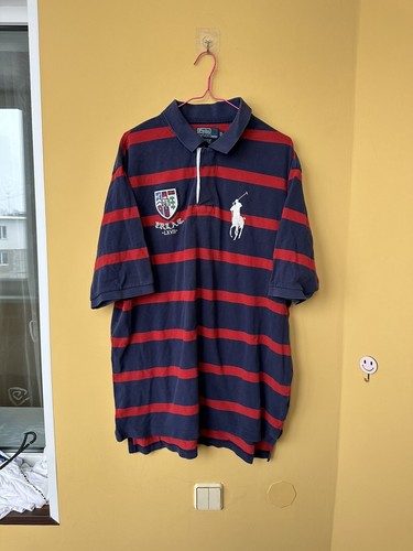 Ralph Lauren Polo Striped Rugby Shirt Blue Red White BIG