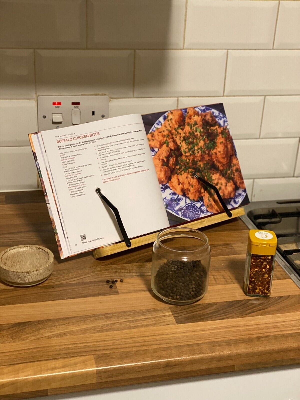 Wooden Cook Book Stand For Kitchen, Recipe Book Holder