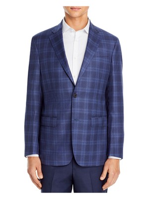 

Мужской однобортный пиджак в клетку, спортивное пальто  дизайнерского бренда темно-синего цвета, Navy