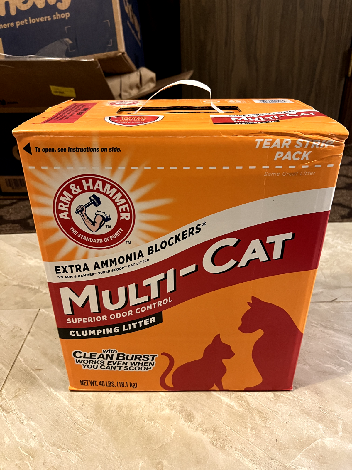 Arm & Hammer Litter Multi-Cat Strength Clean Burst Clumping Litter, 40-lb box