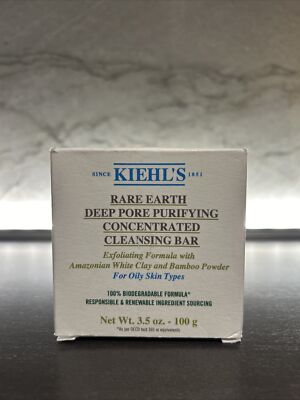 Kiehls Rare Earth Deep Pore Purifying Cleansing Bar Soap for Oily Skin 3.5 oz