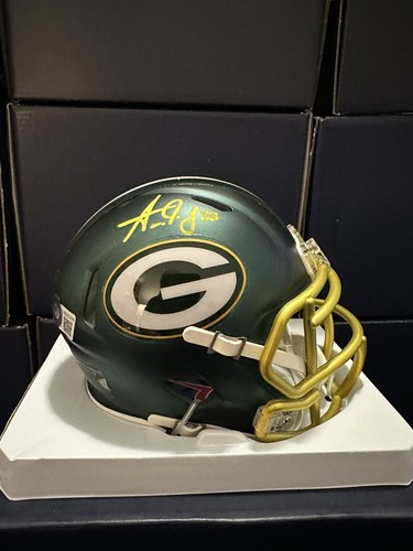 AARON JONES AUTOGRAPHED GREEN BAY PACKERS BLAZE SPEED MINI HELMET BECKETT