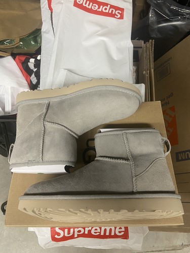 Pre-owned Ugg Classic Mini Ii Boot Goat - 1016222goa - Size 8w - Brand In Gray