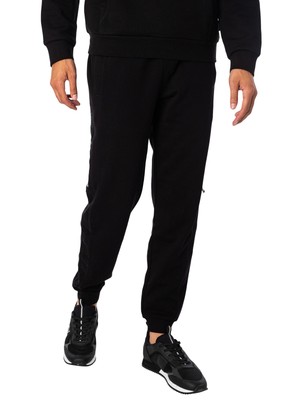 EA7 Men's Brand Side Joggers, Black