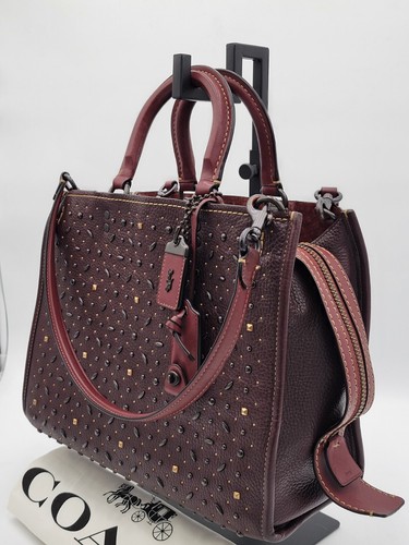 Coach 1941 Prairie Rivets Rogue 30 Oxblood Satchel Bag Top Handle ...
