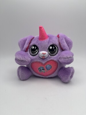 Zuru Rainbocorn Puppycorn Hound Dog Purple Unicorn Plush 4.5  - Pink Heart Belly