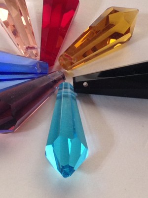 7pcs 38mm Austrian Crystal Icicle Prisms In A rainbow Of Colors  Must Look 