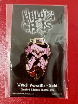 Verosika Mayday Helluva Boss 1in. Gold Bewitched Witch Pin Best New Halloween