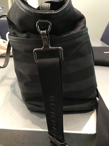 Burberry Graceford Tonal Check Diaper Bag Nylon With Leather Trim