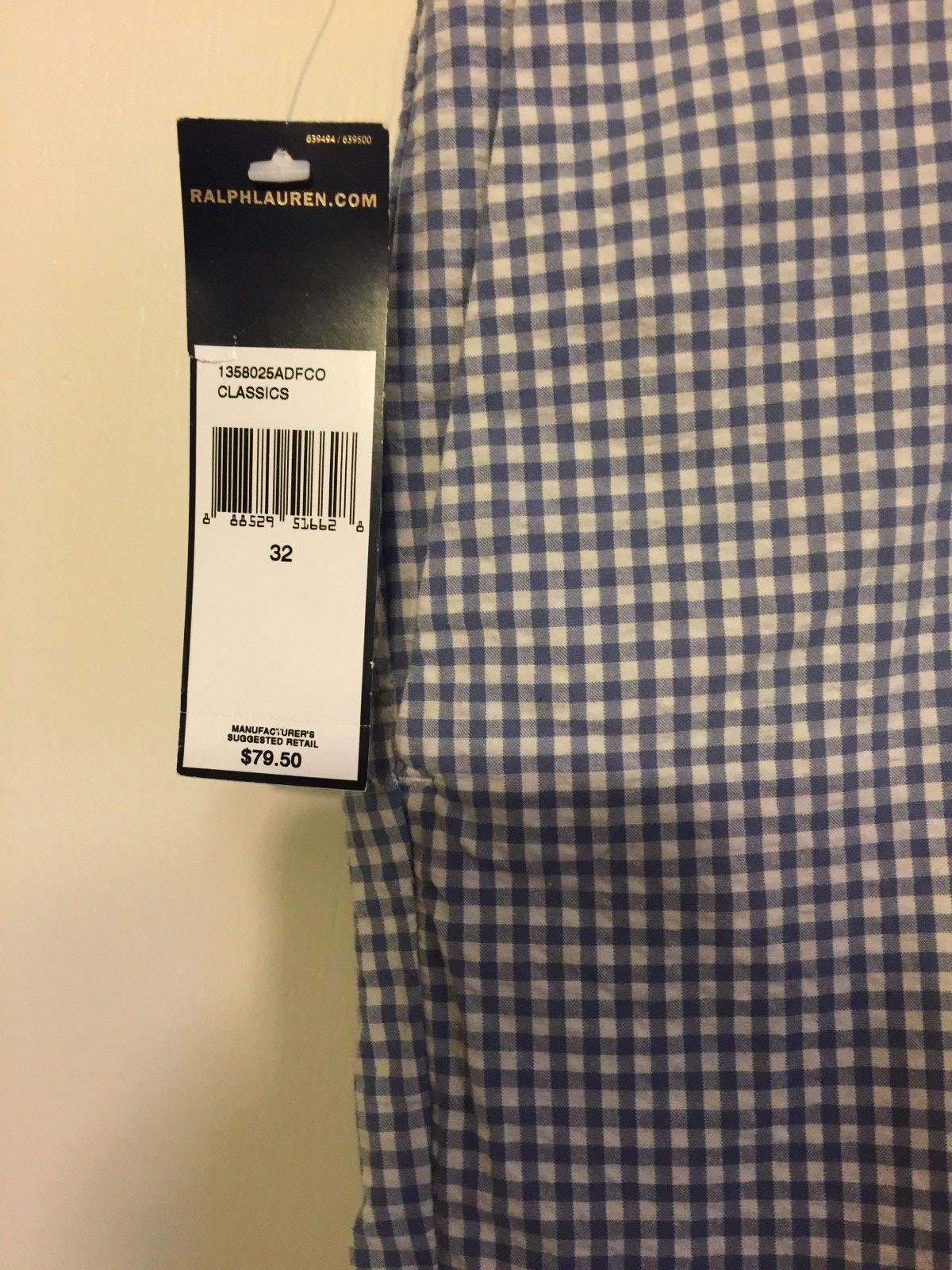 Men's POLO RALPH LAUREN Blue Gingham Check Shorts 30 NWT NEW Classic Fit 9