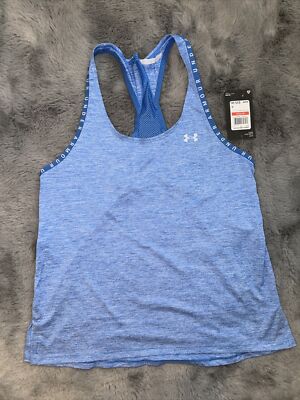 Under Armour Women's UA Knockout Mesh Back Tank Blue Sz XS