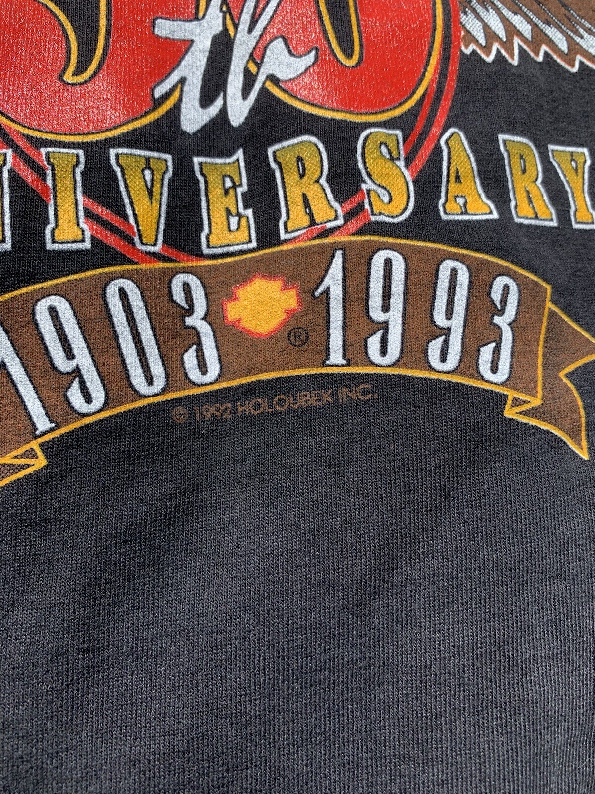 Vintage 1993 Harley Davidson 90th Anniversary Shirt Size Large Western Biker