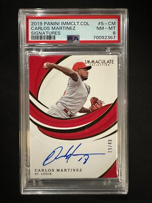2019 Panini Immaculate #S-CM Carlos Martinez - Signatures /49 - PSA 8