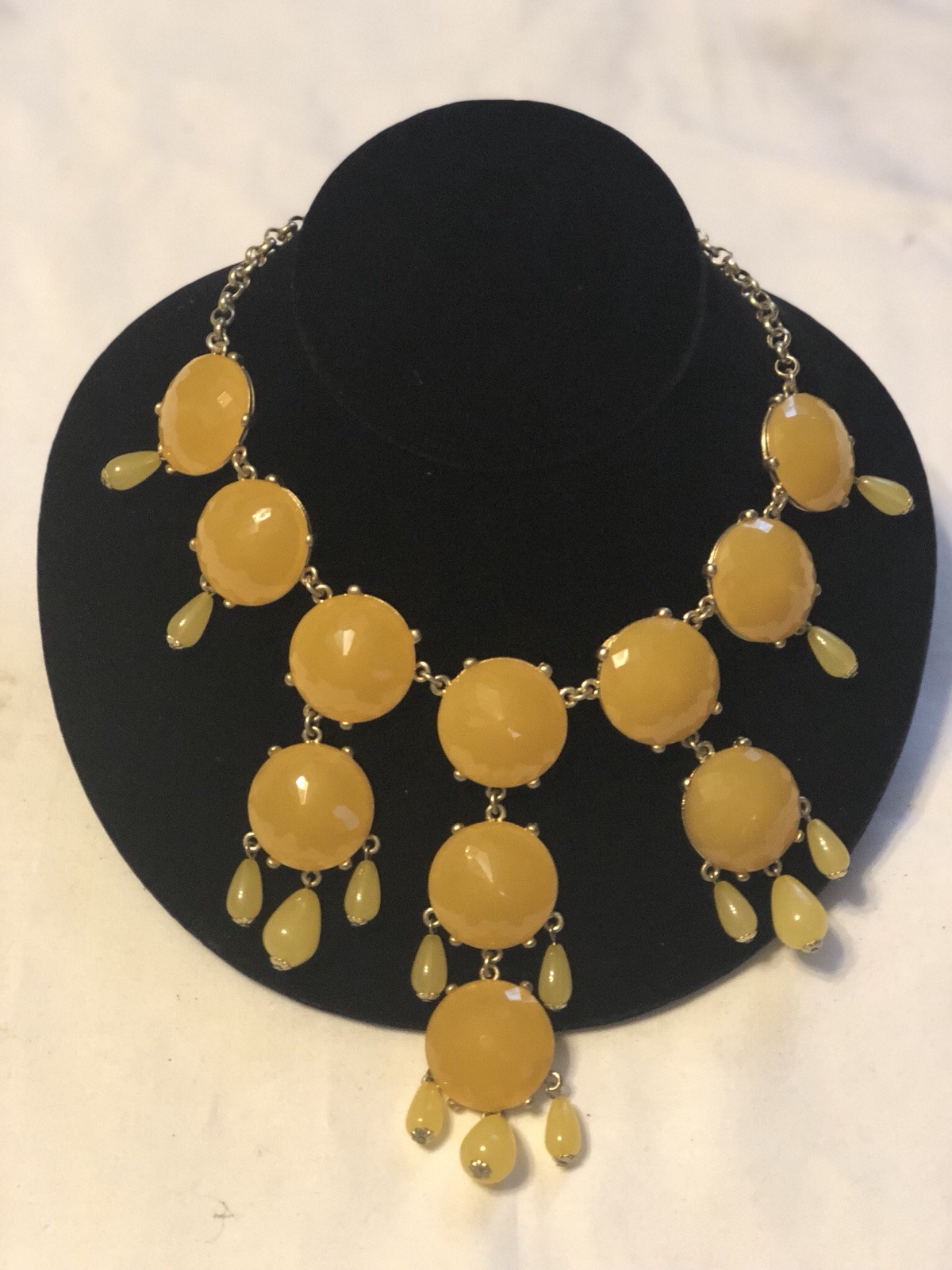 Joan Rivers Bib Necklace Diamond Cut Lemon Butterscotch