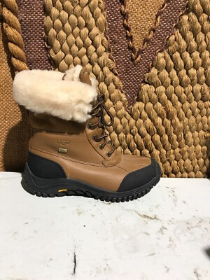 Brown leather snow boots discount