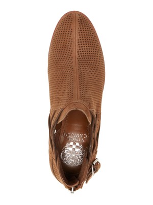 

VINCE CAMUTO Женские коричневые кожаные ботильоны Pranika с круглым носком на блочном каблуке, 5 м, Коричневый, VC-PRANIKA