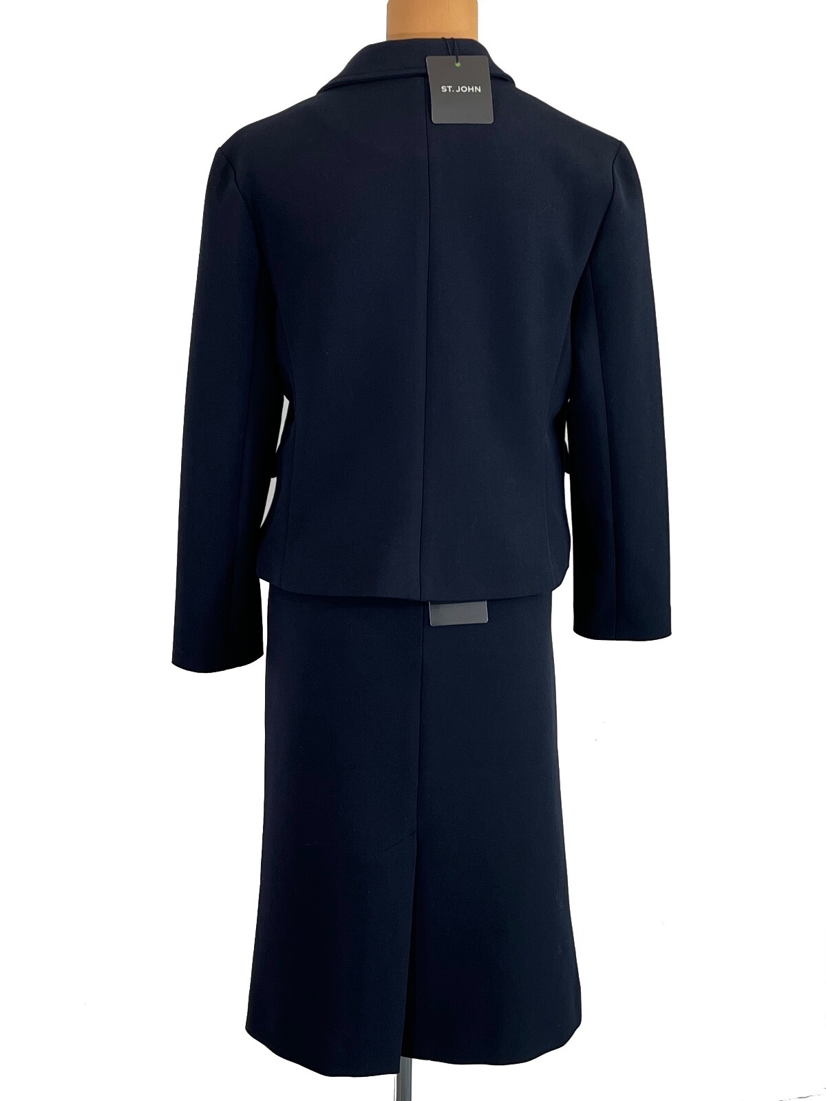 Pre-owned St John St. John Knits Navy Blue Stretch Crepe Jacket Blazer Skirt Suit Sz 10 $1790