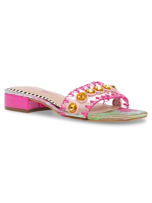 BETSEY JOHNSON Женские розовые сандалии без застежек Nelly Square Toe Block Heel Slip On Slide 7 M