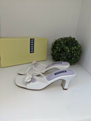 Bakers Sandal Heel Sz 6 White / Lilac